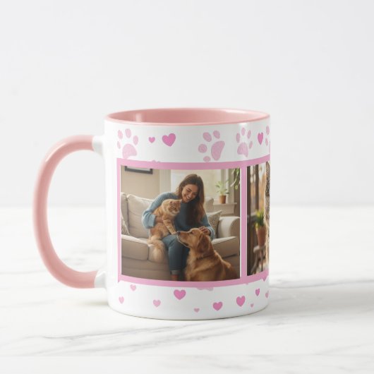 Personalized Pet Photo Mug Custom 3-Picture Tasse (Links)