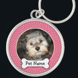 Personalized Pet Photo with Dog Bone Schlüsselanhänger<br><div class="desc">Add your favorite photo!</div>