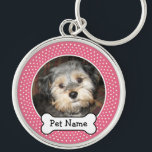 Personalized Pet Photo with Dog Bone Schlüsselanhänger<br><div class="desc">Add your favorite photo!</div>