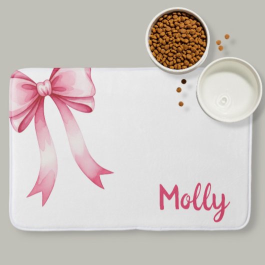  Personalized pet placemat with bow and name Badematte