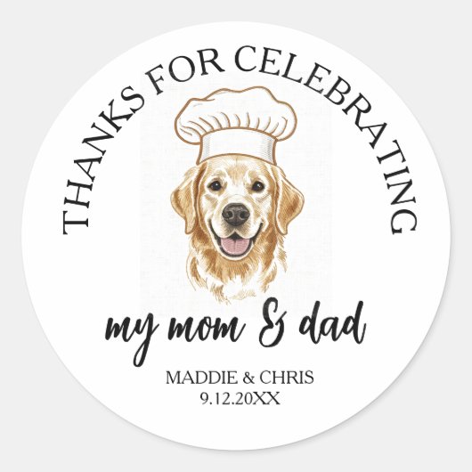 Personalized Pet – Thanks Celebrating My Mom & dad Runder Aufkleber (Vorderseite)