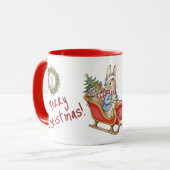 Personalized Peter Rabbit Merry Christmas Tasse (Vorderseite Links)