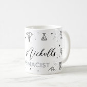 Personalized Pharmacist Mug | Elegant Handwritten Kaffeetasse (VorderseiteRechts)