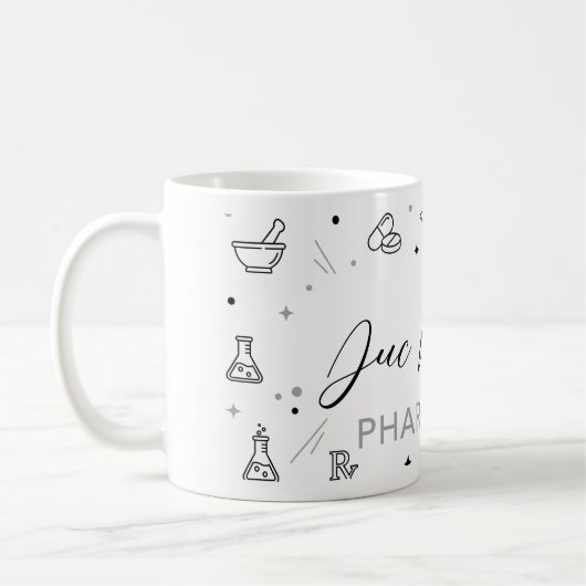 Personalized Pharmacist Mug | Elegant Handwritten Kaffeetasse (Links)