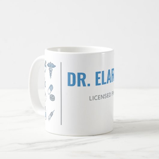 Personalized Pharmacist Mug | Modern Split Layout Kaffeetasse (Vorderseite Links)