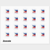 Personalized Philippines Flag Name Round Runder Aufkleber (Blatt)