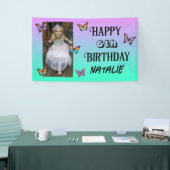 Personalized Photo and Age Butterfly Birthday Banner (Messeveranstaltung)