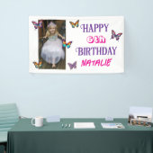 Personalized Photo and Age Butterfly Birthday Banner (Messeveranstaltung)