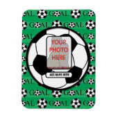 Personalized Photo and Name Soccer Ball Magnet (Vertikal)