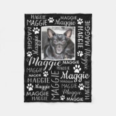 Personalized Photo and Names | Black Dog Blanket Fleecedecke (Vorderseite)