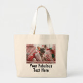 Personalized Photo and Text Cotton Jumbo Stoffbeutel (Vorne)