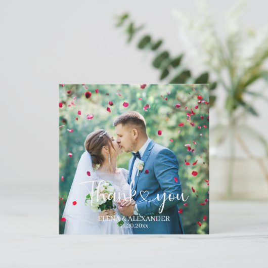 Personalized Photo and Text Dankeskarte (Stehend Vorderseite)