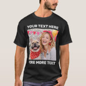 Personalized Photo and Text Or Name Bold San Serif T-Shirt (Vorderseite)