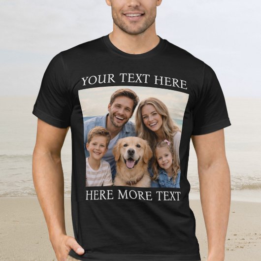 Personalized Photo and Text Or Name Elegant Serif T-Shirt