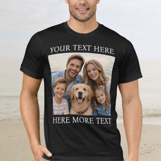 Personalized Photo and Text Or Name Elegant Serif T-Shirt