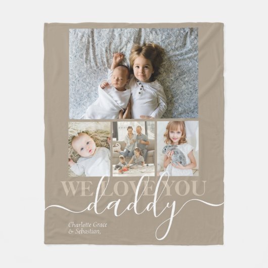 Personalized Photo and Text Photo Collage Fleecedecke (Vorderseite)