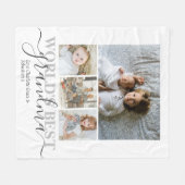 Personalized Photo and Text Photo Collage Fleecedecke (Vorderseite (Horizontal))