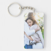 Personalized Photo and Text Photo Collage Keychain Schlüsselanhänger (Vorderseite)
