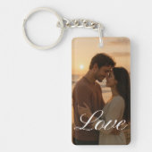 Personalized Photo and Text Photo Collage Keychain Schlüsselanhänger (Vorderseite)