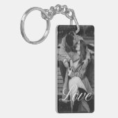 Personalized Photo and Text Photo Collage Keychain Schlüsselanhänger (Vorderseite links)
