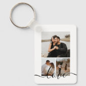 Personalized Photo and Text Photo Collage Schlüsselanhänger (Vorderseite)