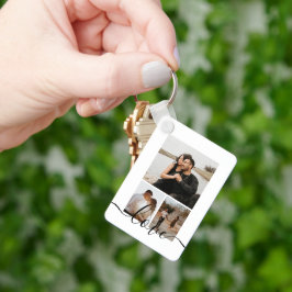 Personalized Photo and Text Photo Collage Schlüsselanhänger