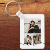 Personalized Photo and Text Photo Collage Schlüsselanhänger (Vorderseite)