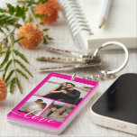 Personalized Photo and Text Photo Collage  Schlüsselanhänger<br><div class="desc">Make a Personalized Photo keepsake keychain from Ricaso - add your own photos and text - photo collage keepsake gifts</div>