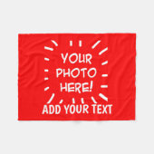 Personalized photo and text Simple Fleecedecke (Vorderseite (Horizontal))