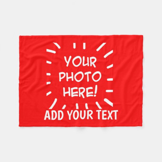 Personalized photo and text Simple Fleecedecke (Vorderseite (Horizontal))