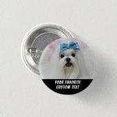 Personalized Photo and Text Small Cute Design Button (Vorne & Hinten)