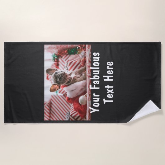 Personalized Photo and Text Strandtuch (Vorderseite)