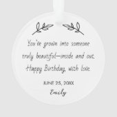 Personalized Photo & Birthday Message Ornament (Rückseite)
