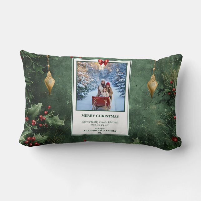 Personalized Photo Christmas Pillow Lendenkissen (Rückseite)