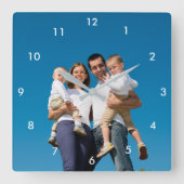 Personalized Photo Clock Quadratische Wanduhr (Vorderseite)