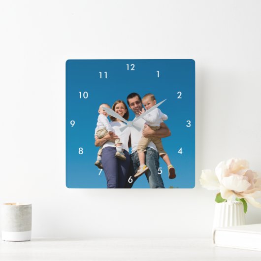 Personalized Photo Clock Quadratische Wanduhr (Zuhause)
