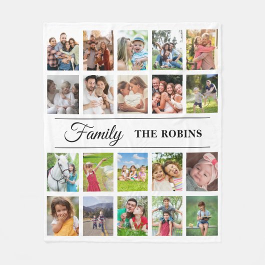 Personalized Photo Collage Blanket Photo Fleecedecke (Vorderseite)