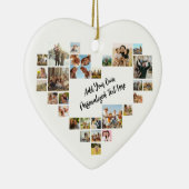 Personalized Photo Collage Heart Shaped Picture Keramik Ornament (Rechts)