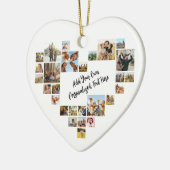 Personalized Photo Collage Heart Shaped Picture Keramik Ornament (Links)