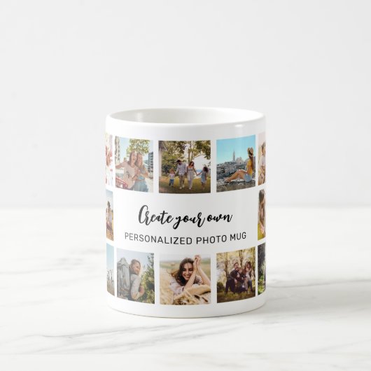 Personalized Photo Collage Mug With Custom Text Kaffeetasse (Mittel)
