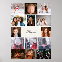 Personalized Photo Collage Poster with Name