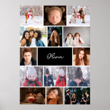 Personalized Photo Collage Poster with Name