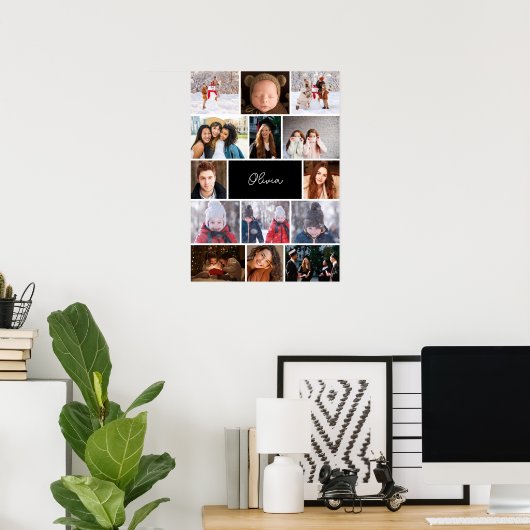 Personalized Photo Collage Poster with Name (Heimbüro)