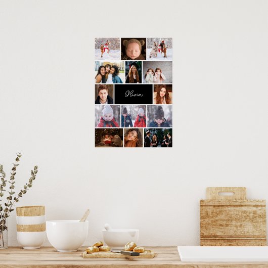 Personalized Photo Collage Poster with Name (Küche)