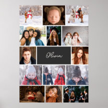 Personalized Photo Collage Poster with Name