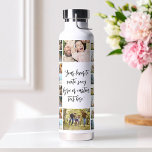 Personalized Photo Collage With Quote Trinkflasche<br><div class="desc">Create your own custom quote photo collage water bottle. Feature some of your favorite pictures and personalized text in modern calligraphy typography.</div>