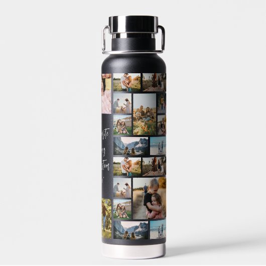 Personalized Photo Collage With Quote Trinkflasche (Rückseite)