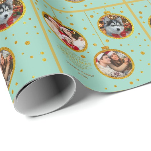 Personalized Photo - Custom Family Holiday Geschenkpapier (Rolleneckpunkt)
