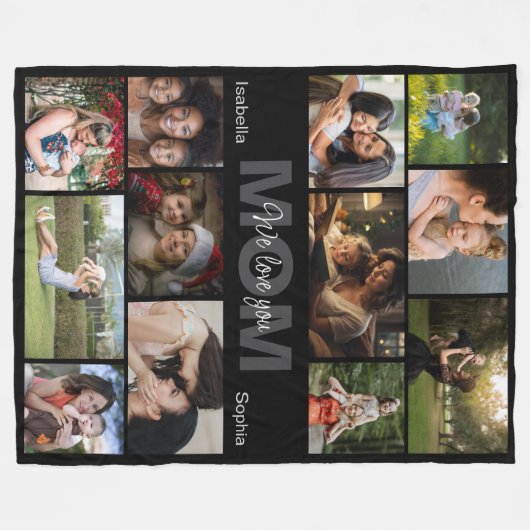 Personalized Photo, Custom Name Fleece Blanket (Vorderseite (Horizontal))