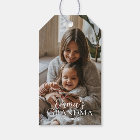 Personalized Photo & Custom Text Grandma Since - Geschenkanhänger (Vorderseite)